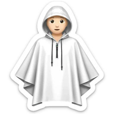 white rain poncho sticker