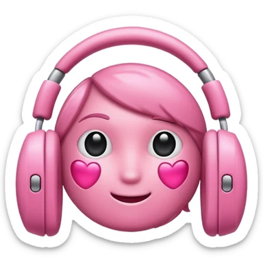 Unos audífonos rosa sticker