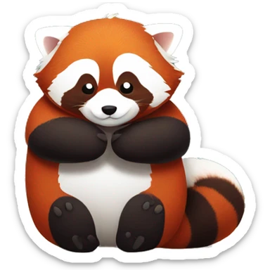 Red panda hug sticker