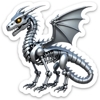 A skeleton robot dragon  sticker
