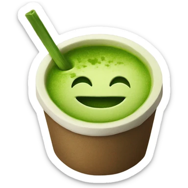 matcha in a handmade cup sticker