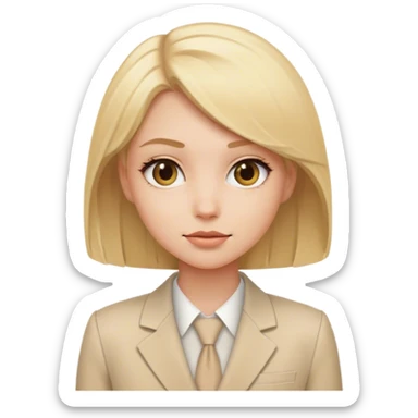 Blond girl beige suit sticker