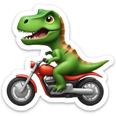 dinosaur riding a motorbike sticker