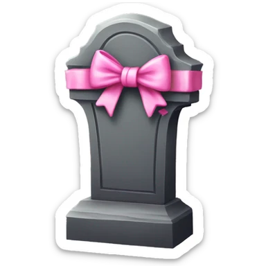 Tombstone with a pink bow on it  sticker