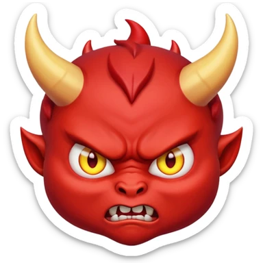 angry baby devil face sticker