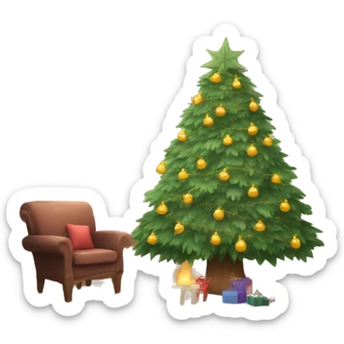 Cozy christmas tree sticker