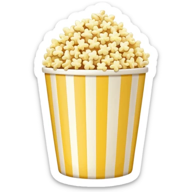 Popcorn in a striped cup pale purple with a TV sticker