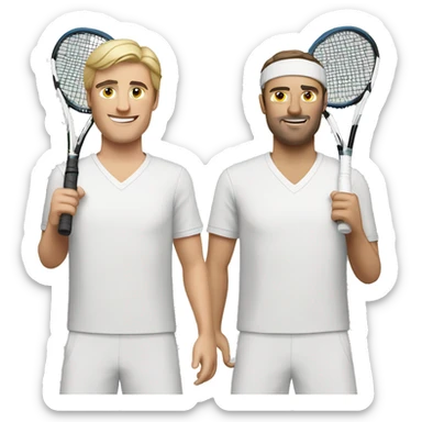 Two men tennis Caucasian  sticker