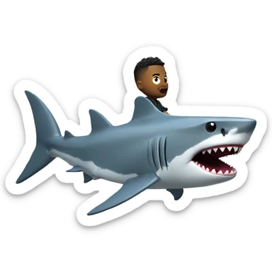 Shark with a Roblox character riding it  sticker