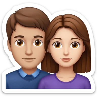 Mann und Frau beide braune haare sticker