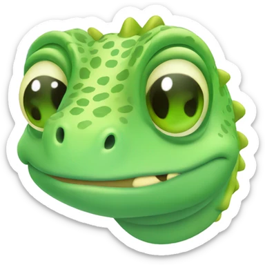 cute chubby green lizard sticker