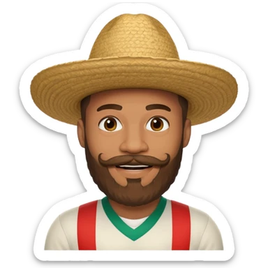 Mbappé avec une longue barbe et une moustache mexicaine  sticker