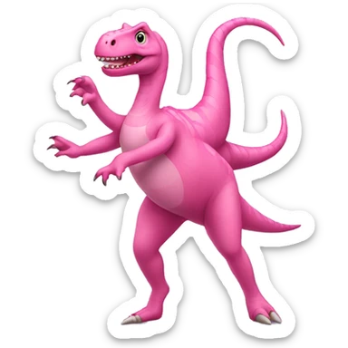 Pink dinosaur doing ballet sticker
