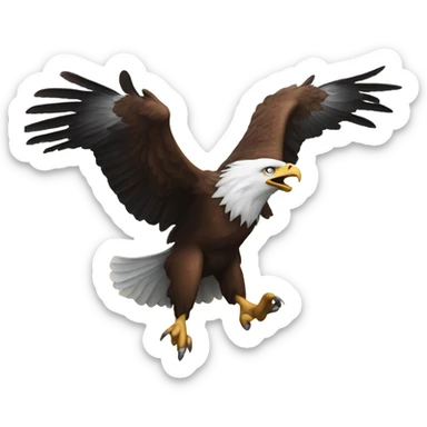 An eagle going after a ram sticker