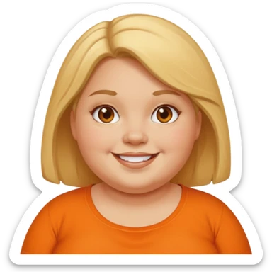 fat girl with orange shirt sticker