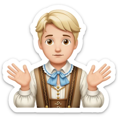 German in traditional Bavarian clothing shrugging sticker