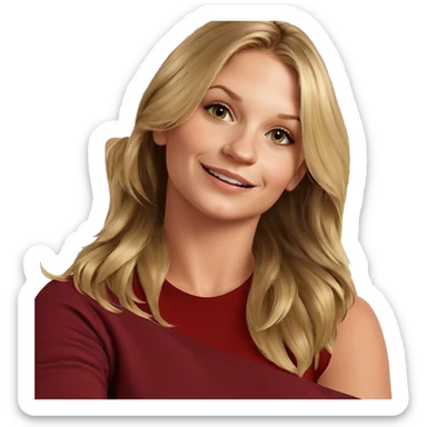 smiling girl with blonde hair sticker