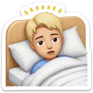 In bed with sinus pain  sticker
