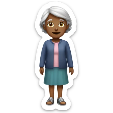 Grandmother with a girl sticker