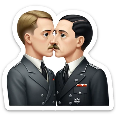 Hitler kissing Goebbels sticker