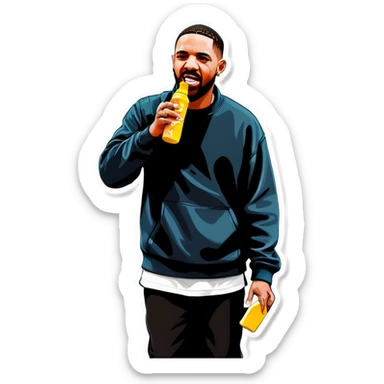 kendrick lamar throwing mustard at drake ￼￼ sticker