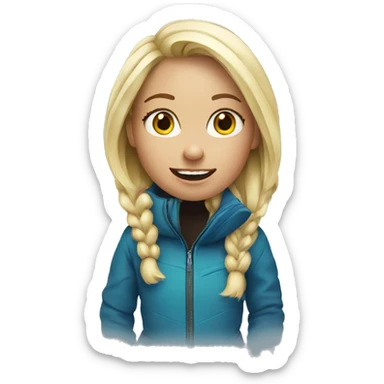 Snowboarding blond girl sticker