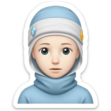 A person with headaches and a cold pack on the head sticker