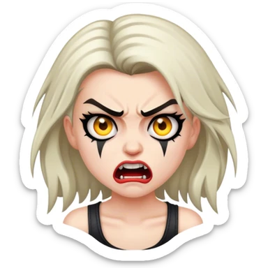 A rocker girl mad and angry sticker