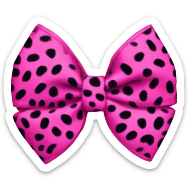hot pink cheetah print bow sticker