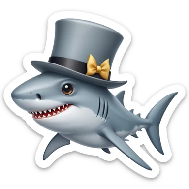 shark with tophat sticker