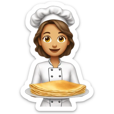 femme qui cuisine des crepes sticker
