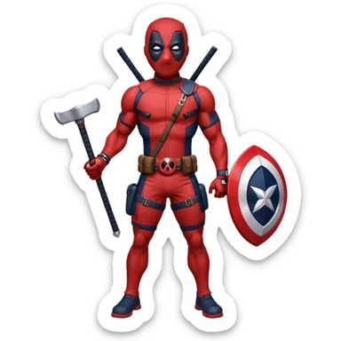 Deadpool with New England Patriots sticker