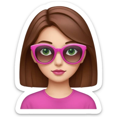 a beautiful, fair-skinned girl with brown hair who likes shades of pink, green, and brown sticker