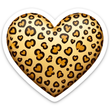 leopard heart  sticker