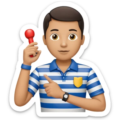 referee with crossed arms up sticker
