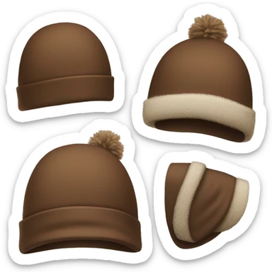 brown winter hat no person sticker