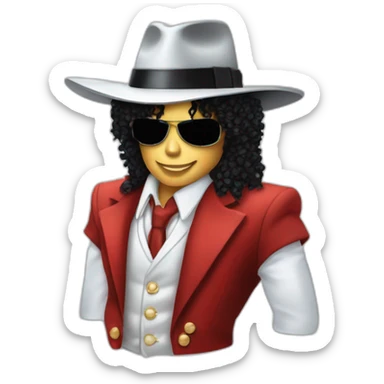 The super saiyan god dressed like Michael Jackson's iconic Smooth Criminal wear sticker