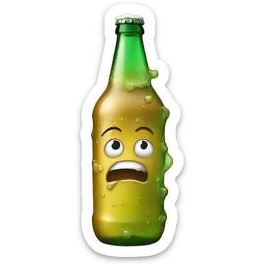 Beer bottle throwing up sick sticker