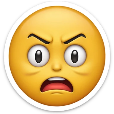 angry emoji with a confused, dumb, idiot expression sticker