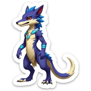 Epic Edgy Cute Colorful Modern Anthro Vernid-Protogen-Sergal-fursona-creature-animal full body sticker