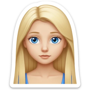 Une fille blonde aux cheveux long lisse et aux petits yeux bleus sticker