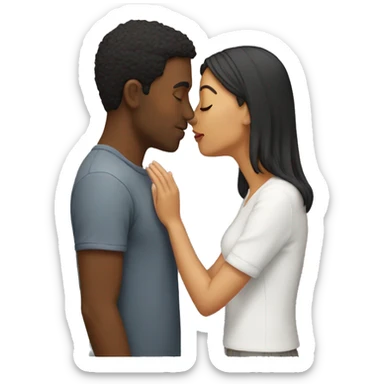 couple kissing sticker