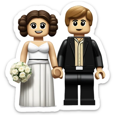Lego Princess Leia and Anakin  Skywalker get married then have kids together.  sticker