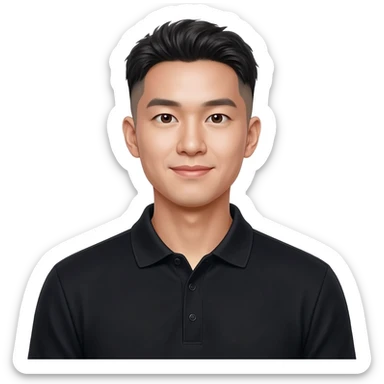 Korean man  fade hair cut 25 year old  sticker