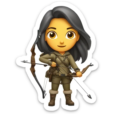 Long hair girl hunting sticker