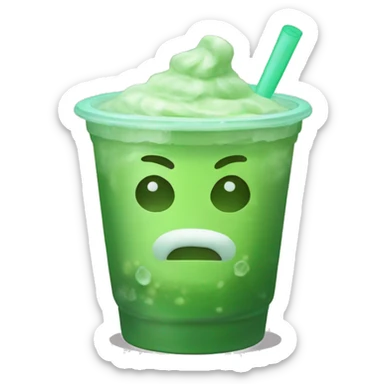 Iced matcha in a plastic cup sticker