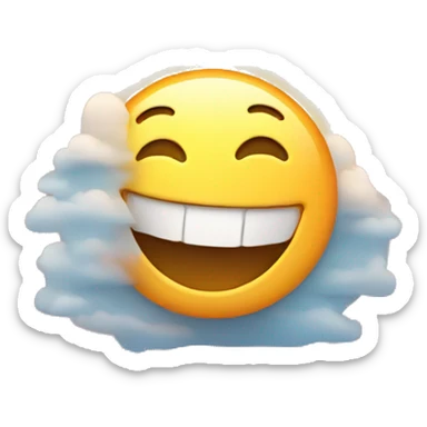 person laughing with sunrise sticker
