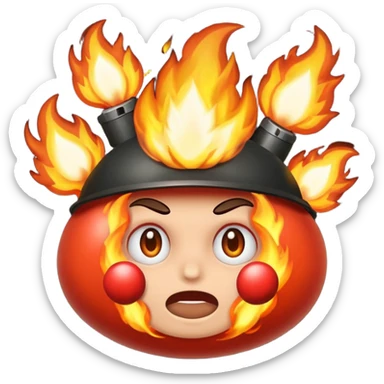 Create a mind blowing face with bombs coming out  sticker