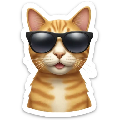 Cat with sunglasses sticker