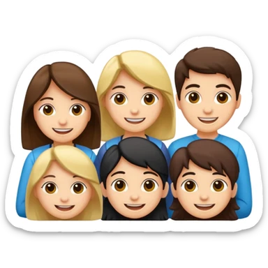 dos grupos de estudiantes cuerpo completo sticker